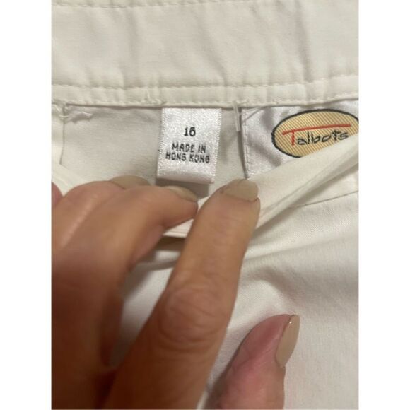 Talbots Women’s Pants Side Zip capri stretch White Size 16 - Picture 4 of 5